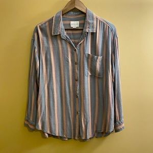 American Eagle Button Down in Washed Stripe Pattern